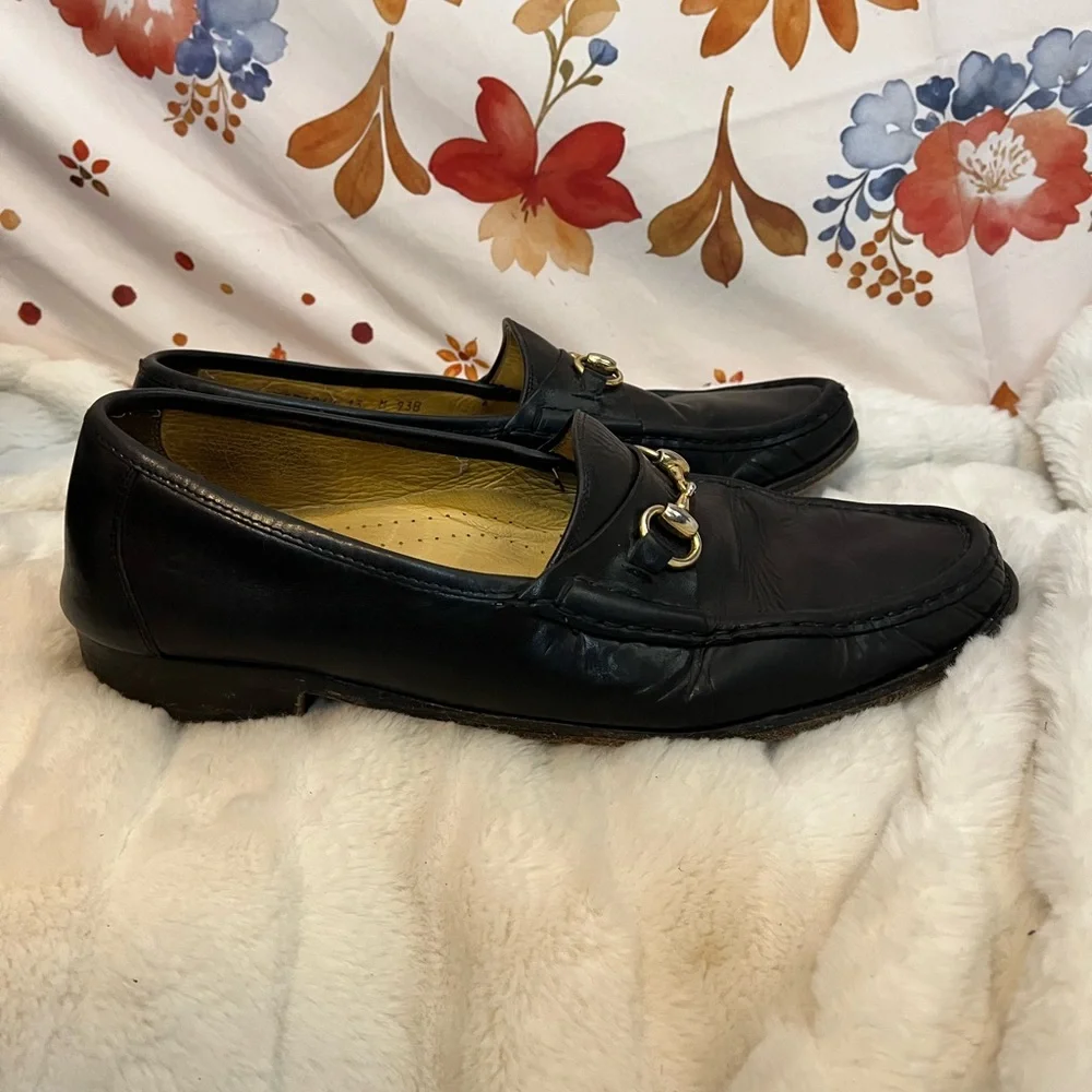 Cole Haan Mens 13M Black Gold Chain Accent Slip On City C01062 Work Loafers